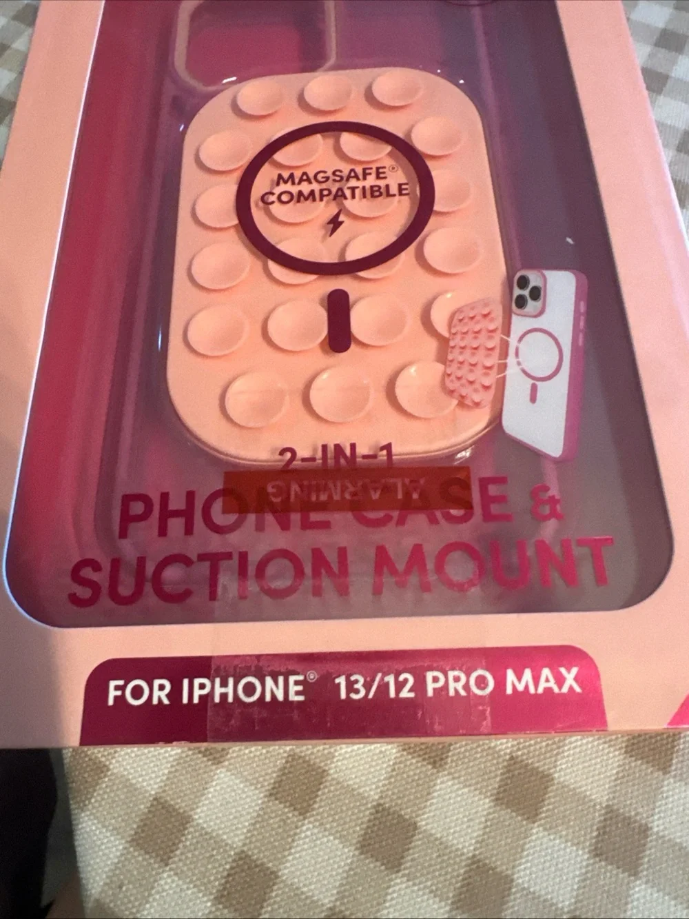 MagSafe-Compatible Pink Phone Grip & Mount for iPhone 13/12 Pro Max